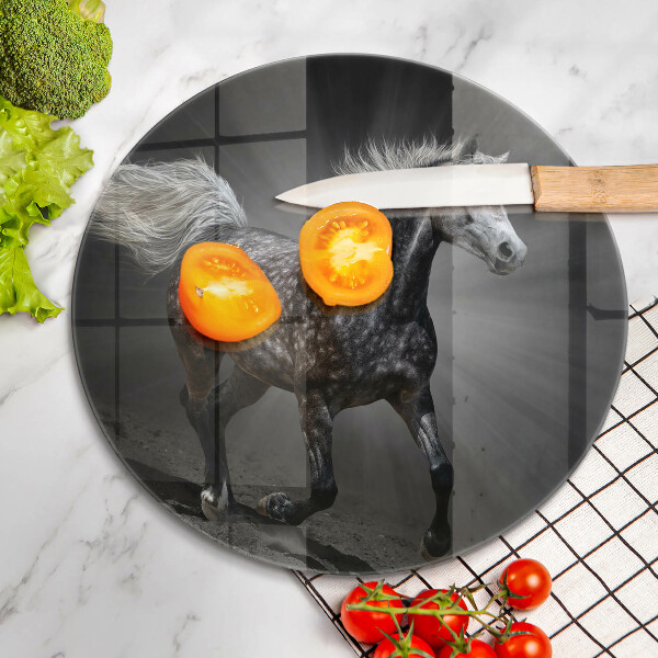 Chopping board glass Horse at a gallop
