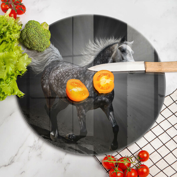 Chopping board glass Horse at a gallop
