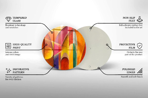 Chopping board glass Colorful abstraction
