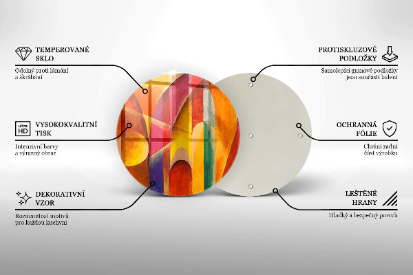 Chopping board glass Colorful abstraction