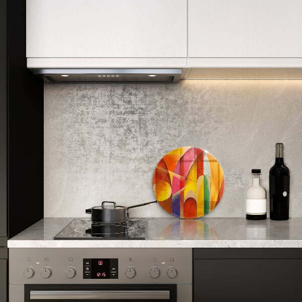 Chopping board glass Colorful abstraction