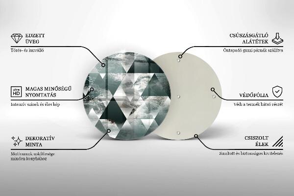 Chopping board glass Triangles and water