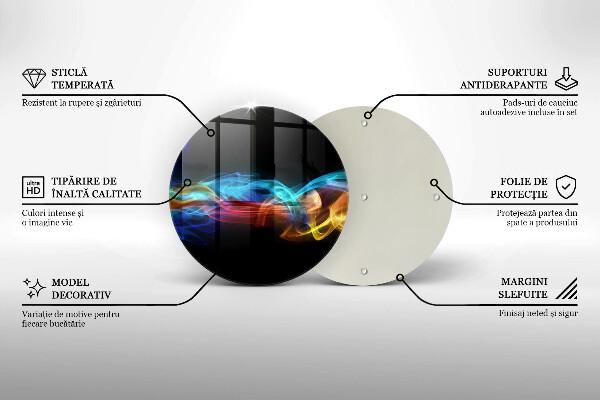 Chopping board glass Colorful smoke