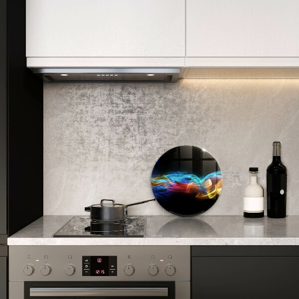 Chopping board glass Colorful smoke