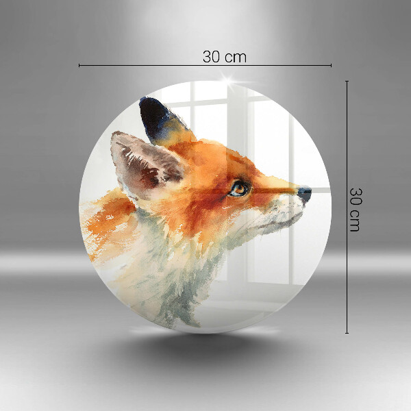 Chopping board glass Painted fox