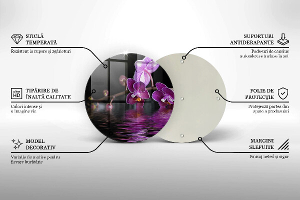 Chopping board glass Orchid Water Zen