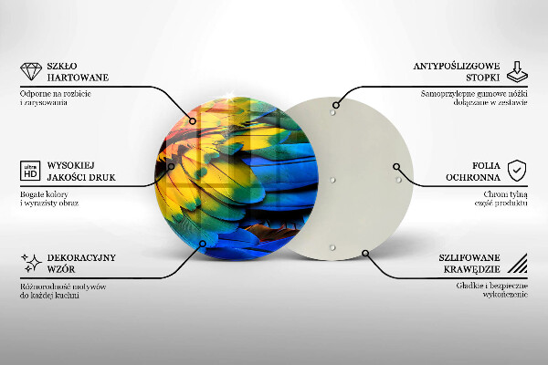 Glass cutting board Colorful parrots