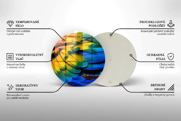 Glass cutting board Colorful parrots