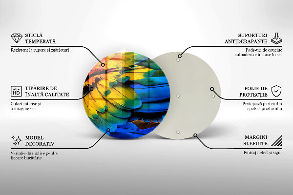 Glass cutting board Colorful parrots