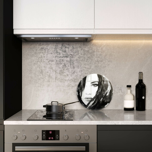 Glass cutting board Woman's face