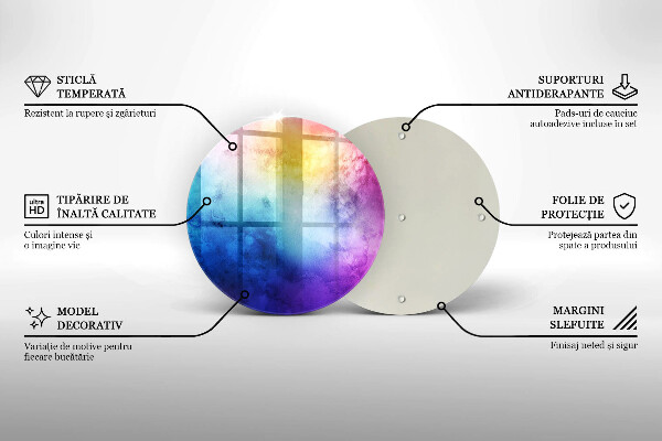 Glass cutting board Rainbow watercolor spots
