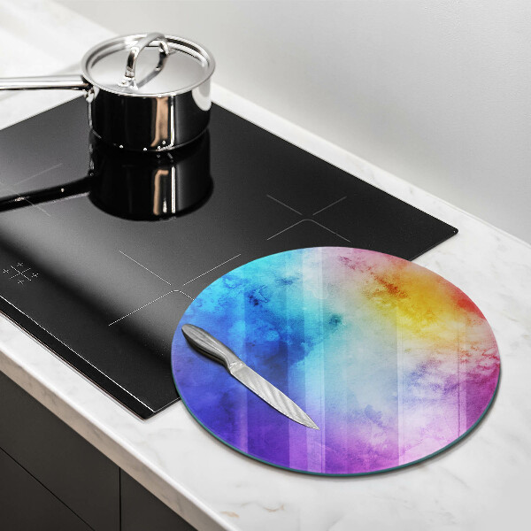 Glass cutting board Rainbow watercolor spots