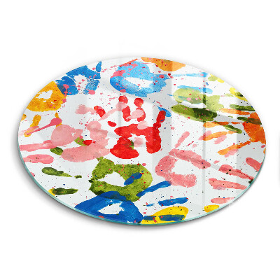 Glass cutting board Traces of children's hands