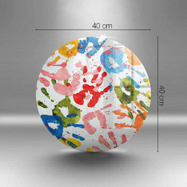 Glass cutting board Traces of children's hands