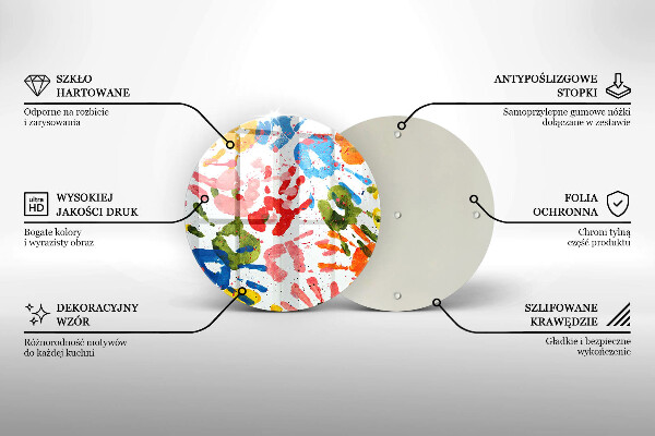 Glass cutting board Traces of children's hands