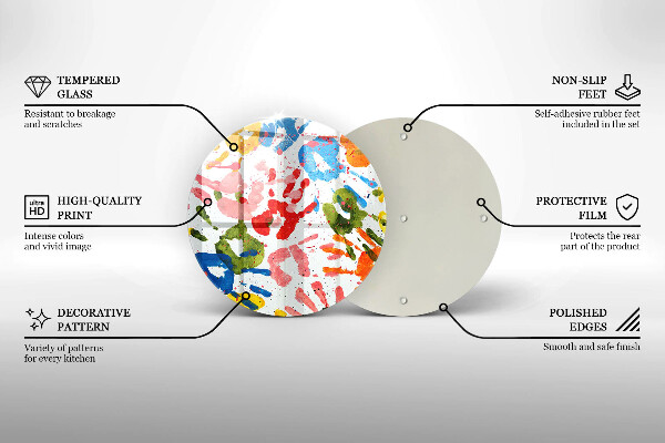 Glass cutting board Traces of children's hands