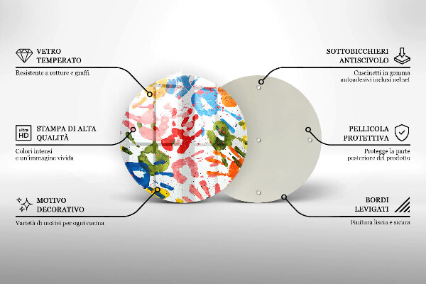 Glass cutting board Traces of children's hands