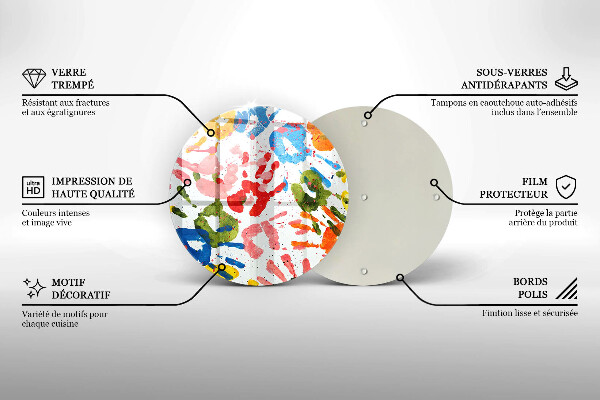 Glass cutting board Traces of children's hands