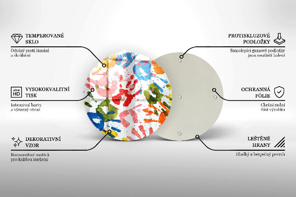 Glass cutting board Traces of children's hands