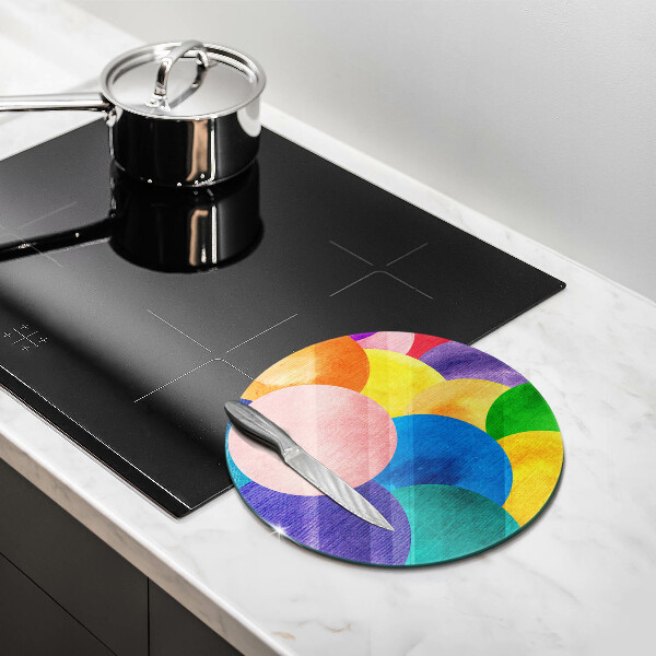Glass cutting board Colorful wheels