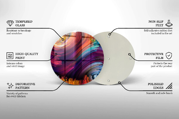 Glass cutting board Colorful highlights