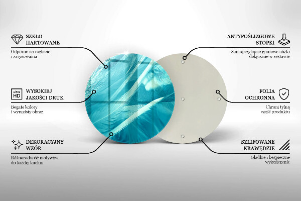 Glass cutting board Delicate feathers