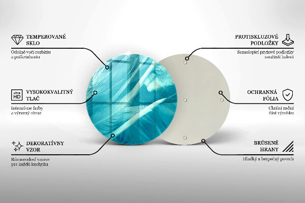 Glass cutting board Delicate feathers