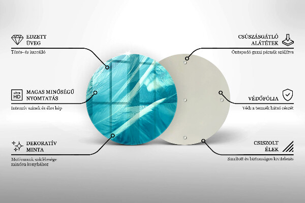 Glass cutting board Delicate feathers