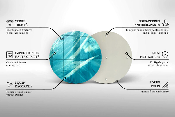 Glass cutting board Delicate feathers
