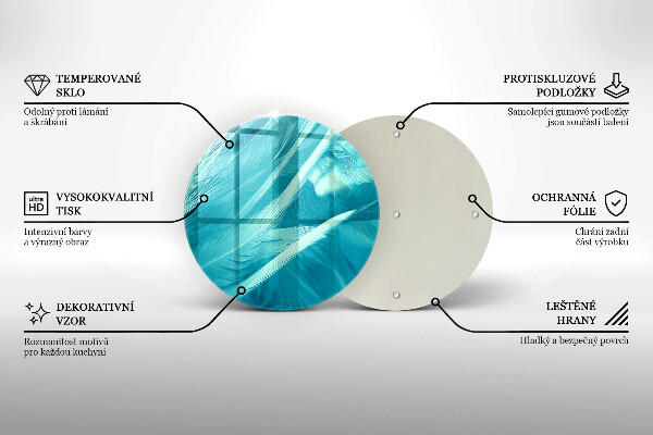 Glass cutting board Delicate feathers