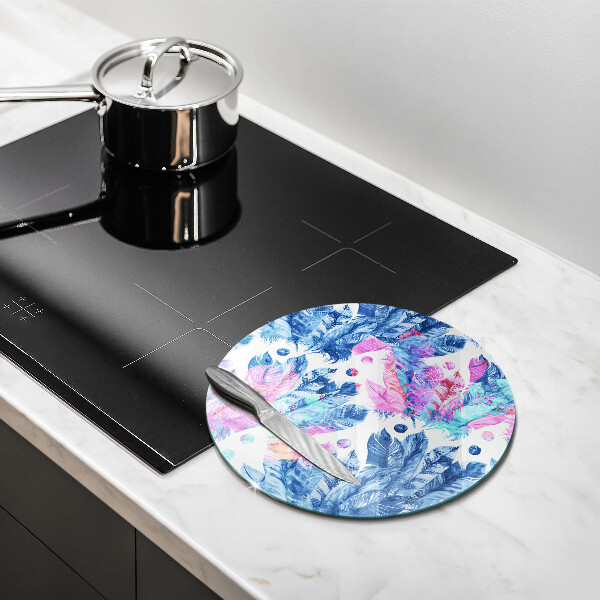 Chopping board Illustration of boho feathers