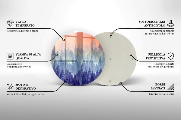 Chopping board Forest at sunset