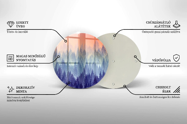 Chopping board Forest at sunset