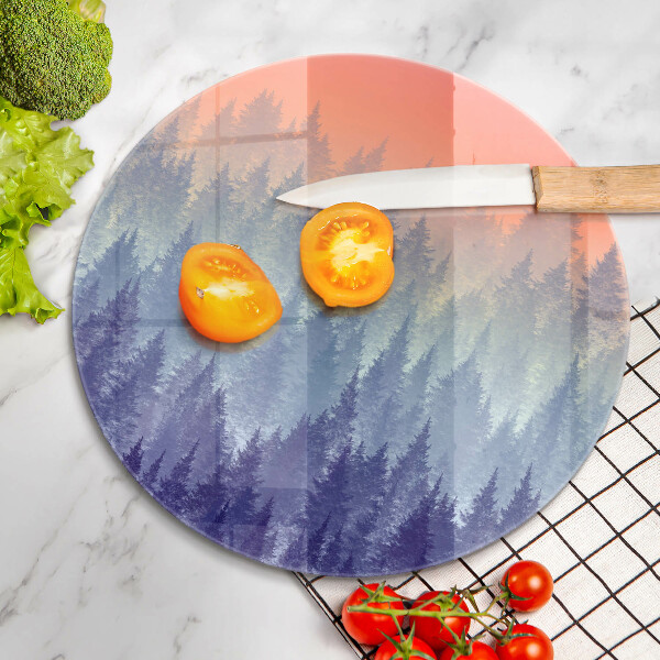 Chopping board Forest at sunset