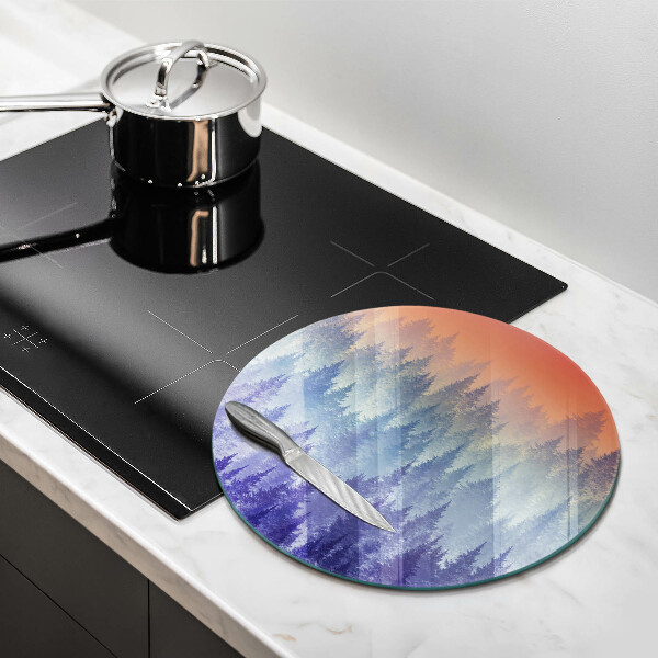 Chopping board Forest at sunset