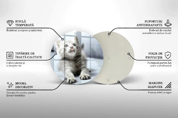 Chopping board glass Little cute kitty