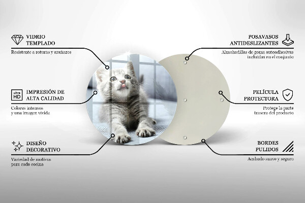 Chopping board glass Little cute kitty