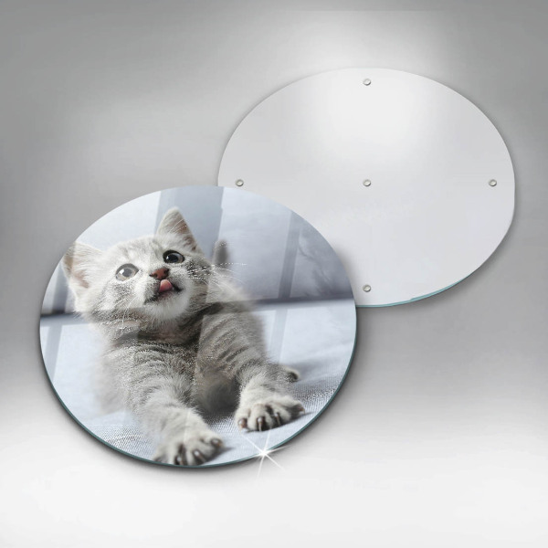 Chopping board glass Little cute kitty