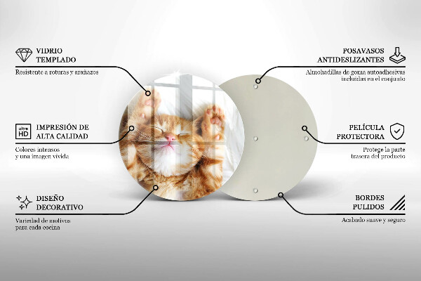 Chopping board glass Little sweet kitty