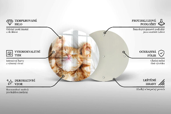 Chopping board glass Little sweet kitty