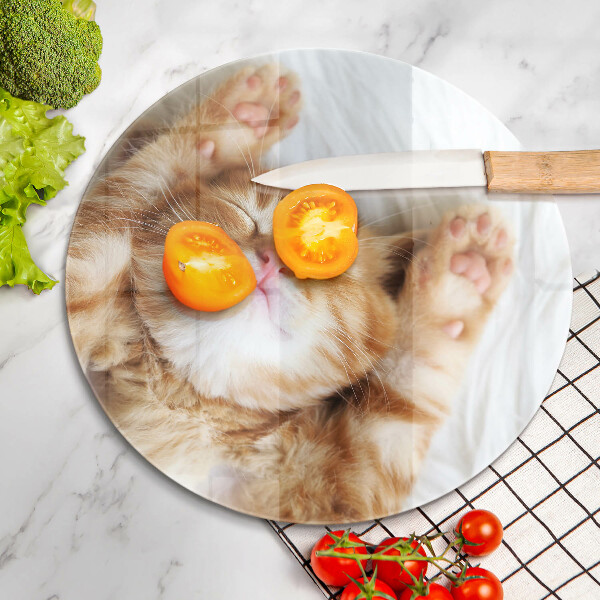 Chopping board glass Little sweet kitty