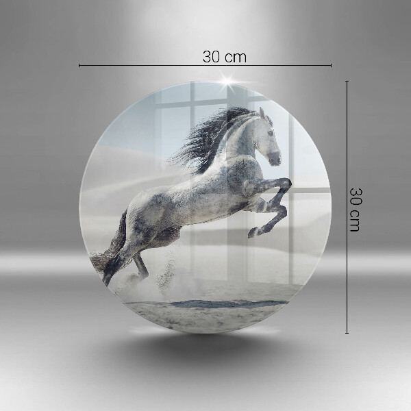 Chopping board glass White Romanian horse