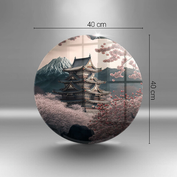 Chopping board Japanese building landscape