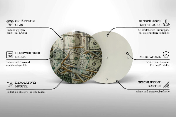 Chopping board glass Dollars