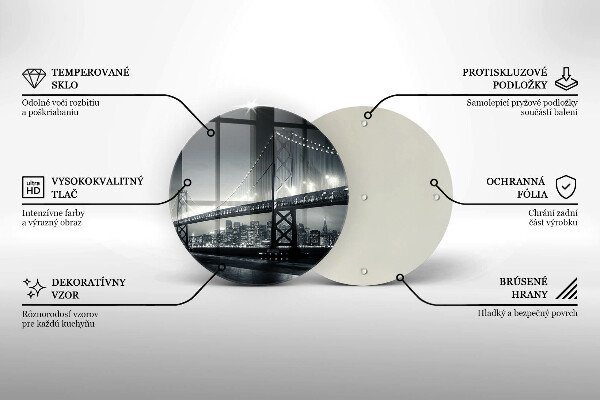 Chopping board glass Benjamin Franklin bridge