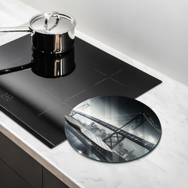 Chopping board glass Benjamin Franklin bridge