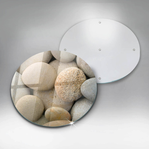 Chopping board glass Oval stone pattern