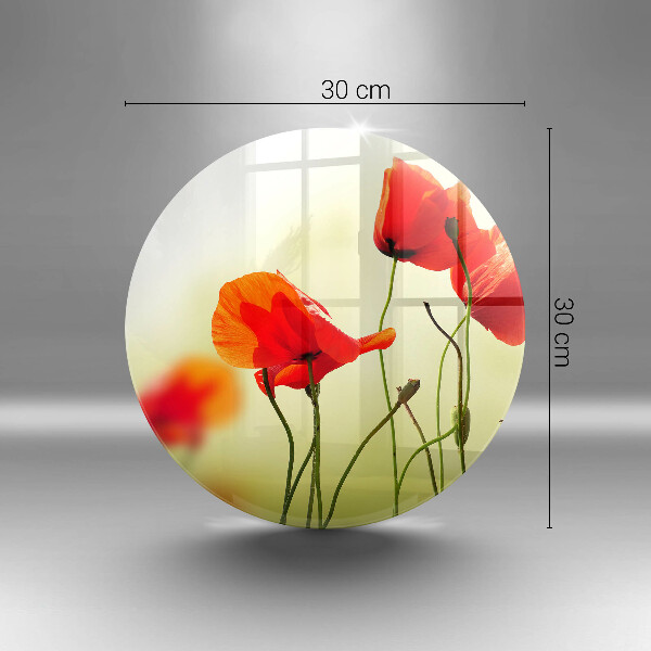 Chopping board glass Red flowers