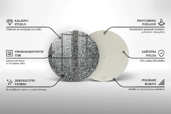 Chopping board glass Stone texture