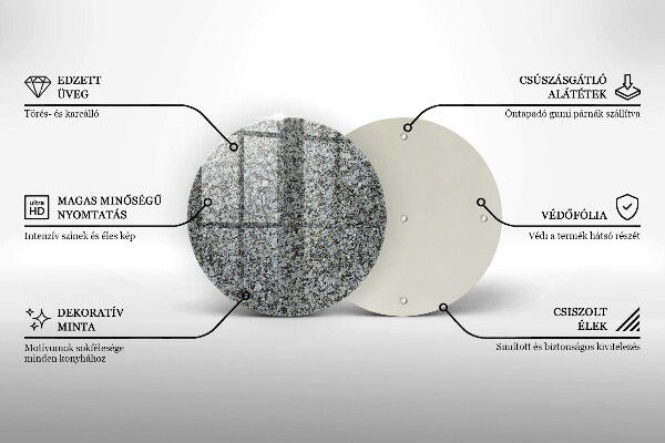 Chopping board glass Stone texture